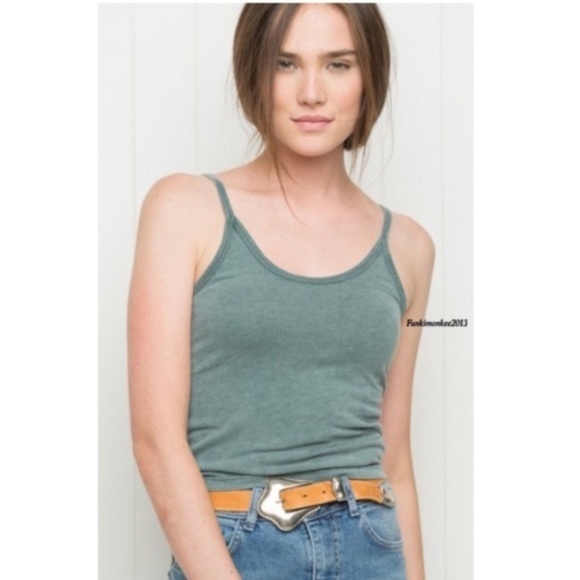 Brandy Melville Tops - Brandy Melville Green Crop Top Cami